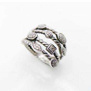 David Yurman diamond confetti four row ring